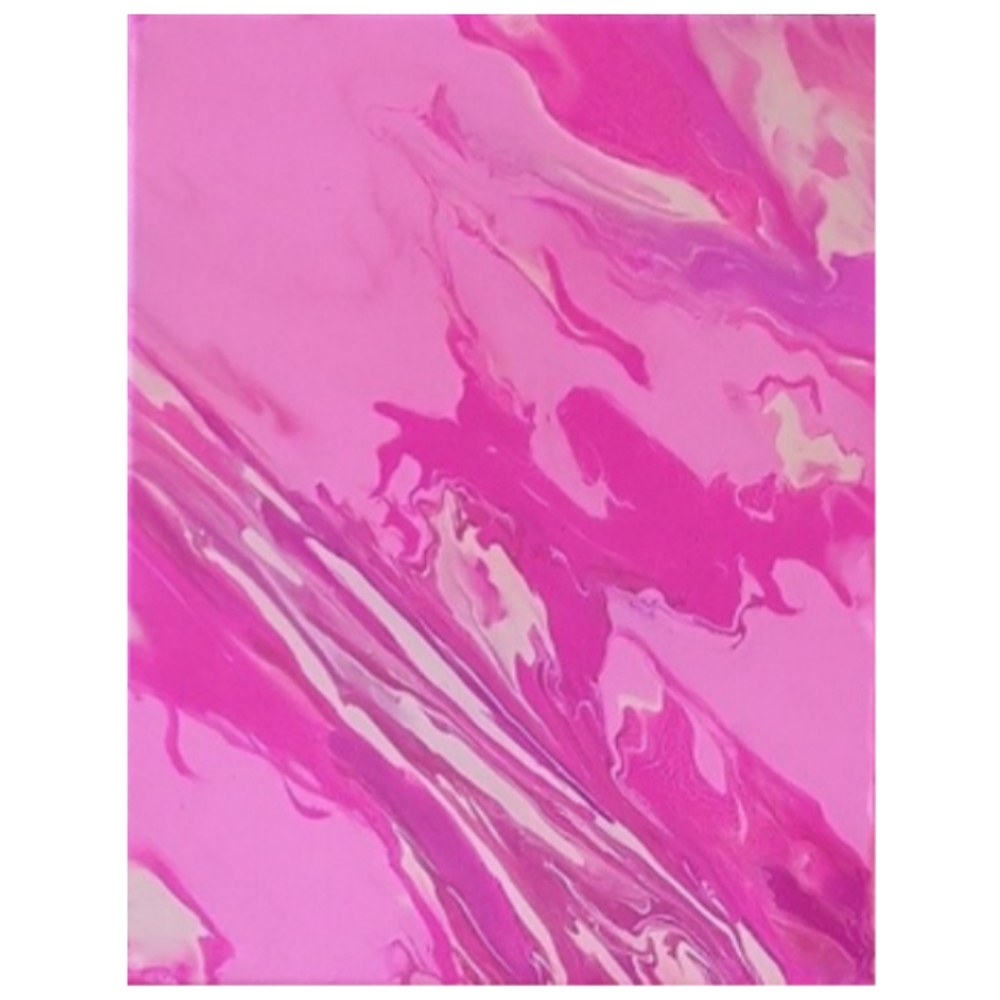 Hand Crafted Pink Abstract Design 11x14 Inches Canvas Painting - Picture 1 of 4